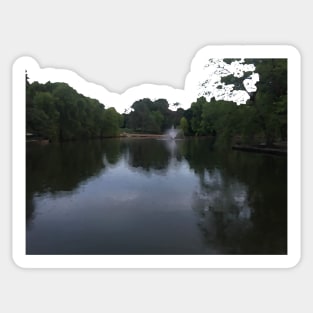 Pond and Fountain in the Middle of Loose Park Sticker